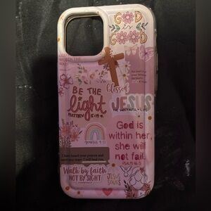 NWOT I phone 12 mini Pink Inspirational Jesus Phone Case